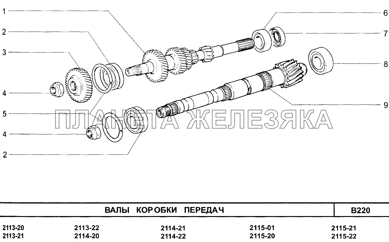 Валы коробки передач ВАЗ-2114